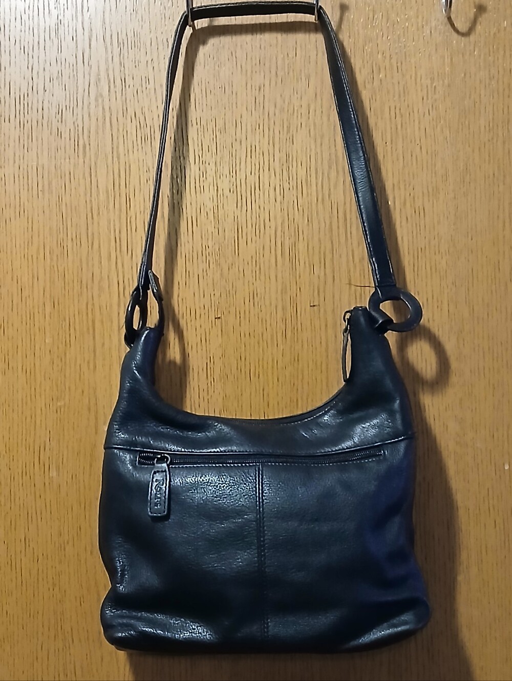 ROLFS Genuine Leather Black Hobo Shoulder Bag